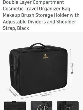 Black Travel Cosmetic Organizer Bag (Relavel)